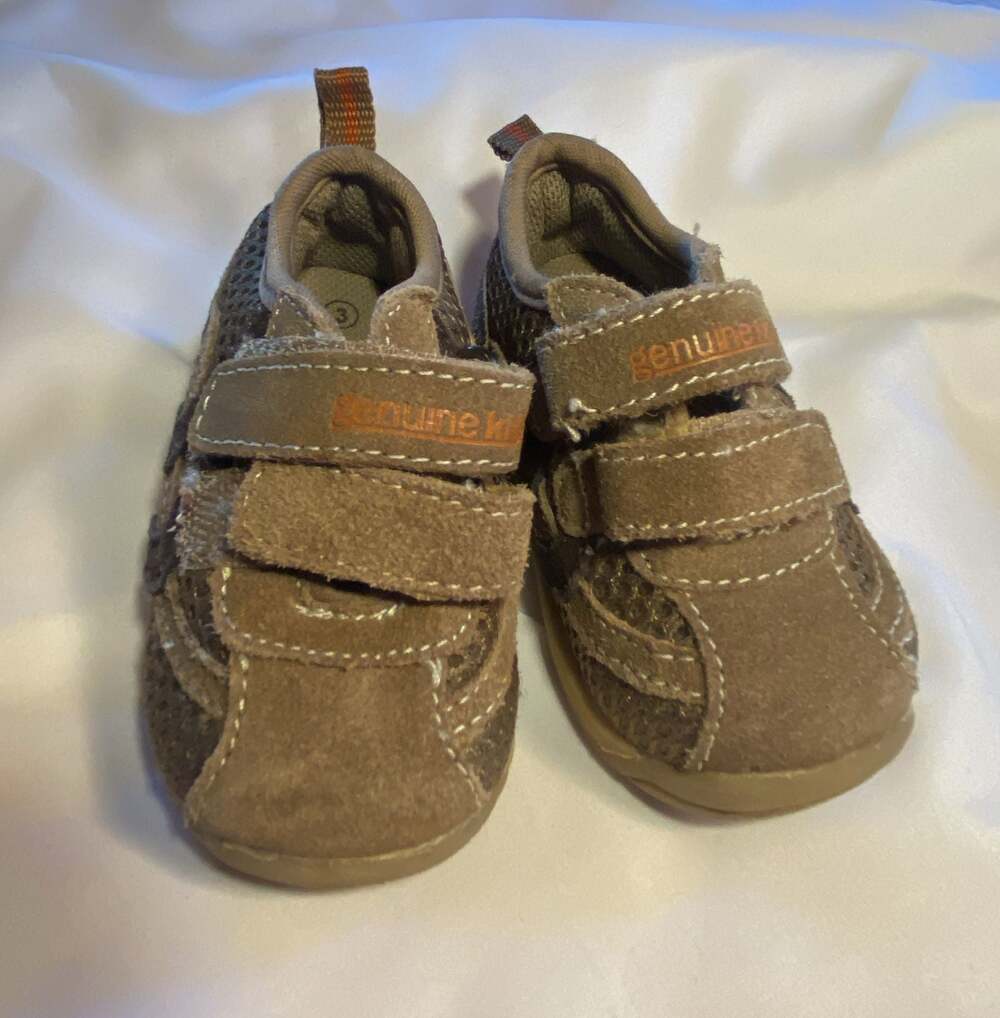 Genuine Kids from OshKosh Brown Suede Mesh Double Velcro Sneakers Shoes Toddler